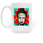 Saint Fleur, a White Large Coffee Mug (back-view)
