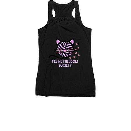 Support Feline Freedom Society!, a Black Women's Racerback
