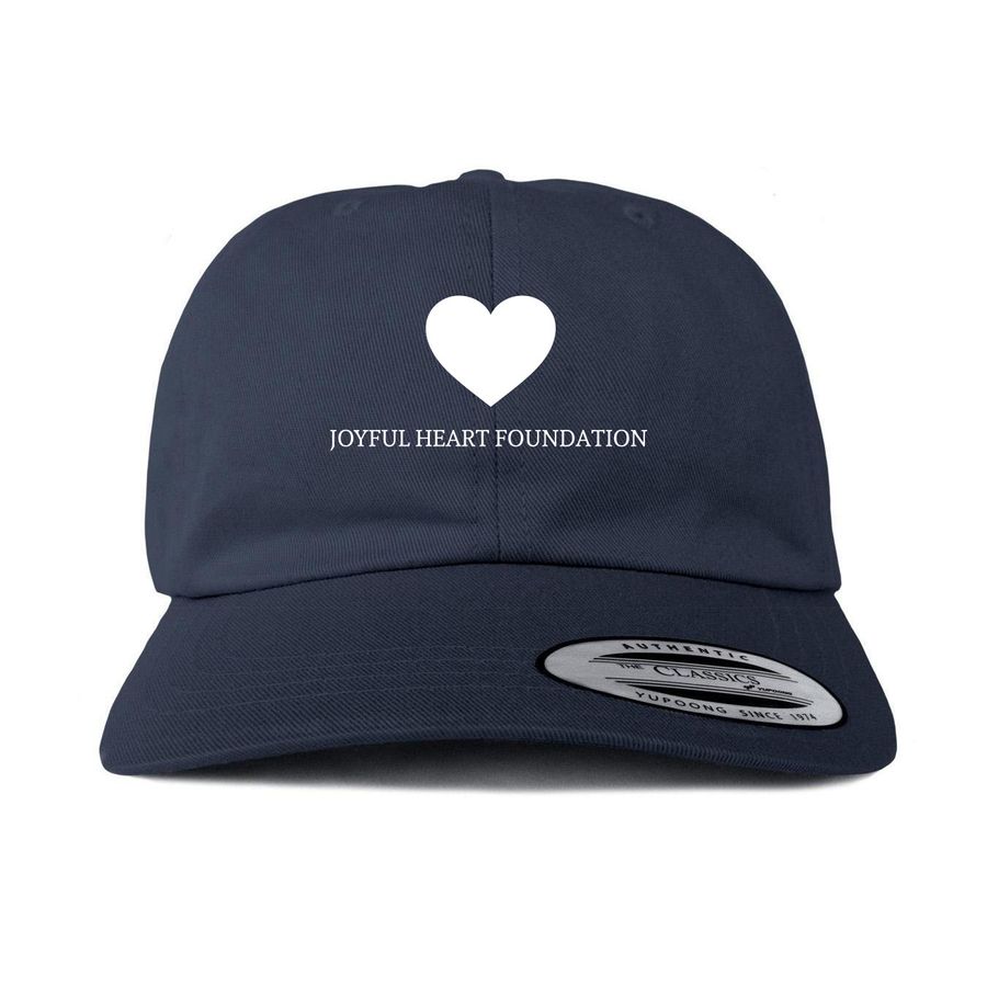 White Heart Hat, a Navy Printed Classic Baseball Cap
