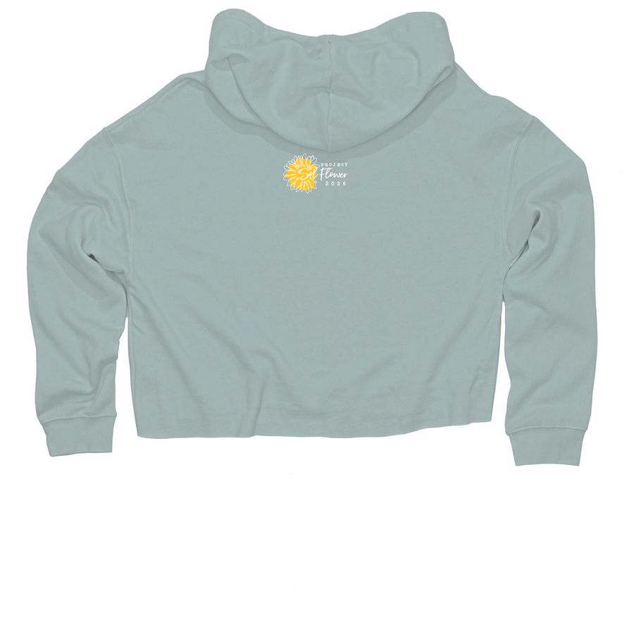 (White Logo) T-shirts & Crops, a Sage Women?s Lightweight Cropped Hoodie (back-view)