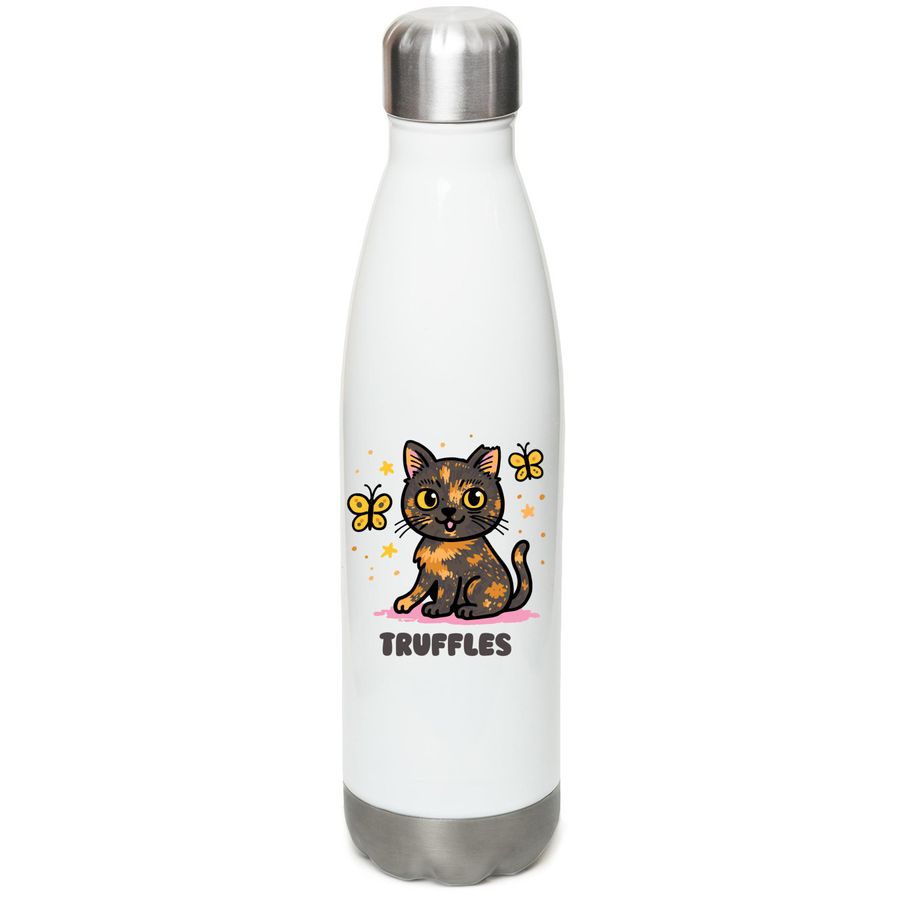 Water Bottles by @trufflesthetortie, a White Stainless Steel Water Bottle