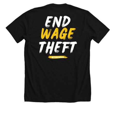 WAGES > EXCUSES, a Solid Black Blend Premium Unisex Tee (back-view)