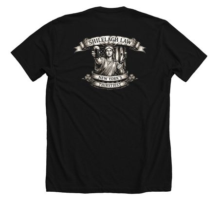 2026 SLNY "CHEERS" BLACK TEE, a Solid Black Blend Premium Unisex Tee (back-view)