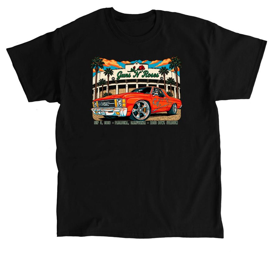 Guns N Roses Pasadena Event Tee, a Black Classic Unisex Tee
