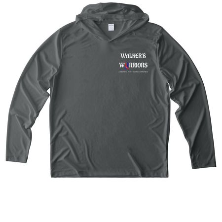 WALKERS WARRIORS Athletic Wear, a Dark Smoke Grey UV Performance Long Sleeve Hoodie