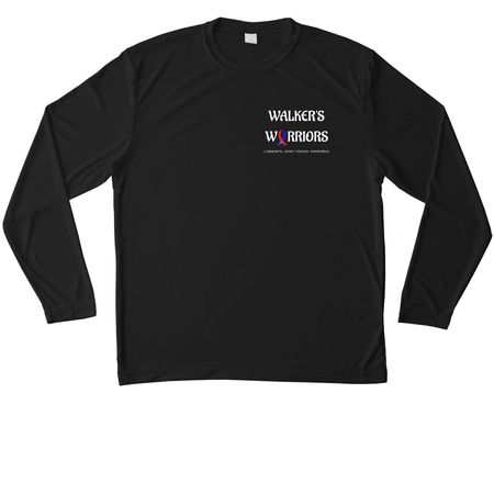 WALKERS WARRIORS Athletic Wear, a Black Unisex Performance Long Sleeve Tee