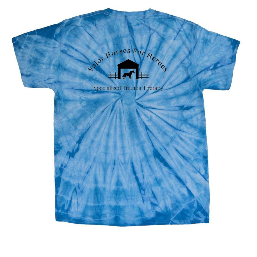 Healing Is Not Linear, a Baby Blue Classic Tie Dye Tee (back-view)
