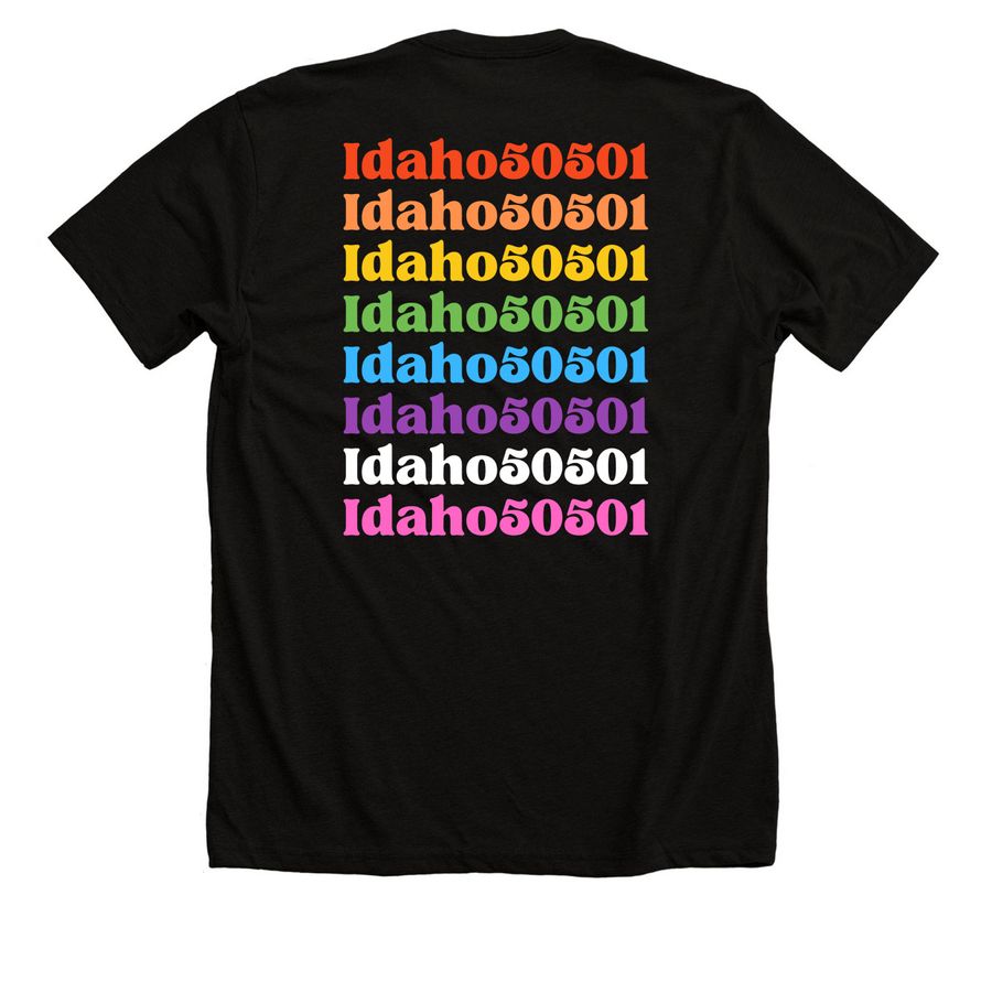 Idaho 50501 Pride, a Solid Black Blend Premium Unisex Tee (back-view)