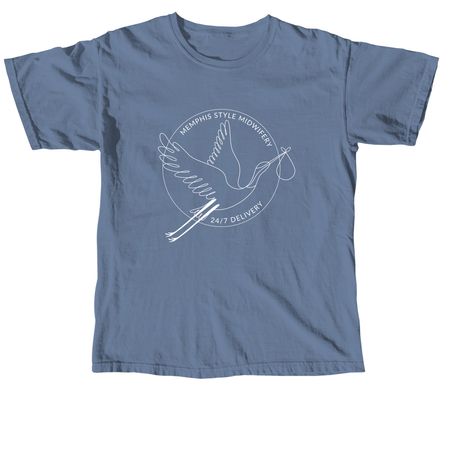 Memphis Style Midwifery, a Blue Jean Comfort Colors Unisex Tee