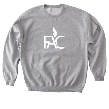 FAC White Front Logo, a Sport Grey Softstyle Crewneck Sweatshirt