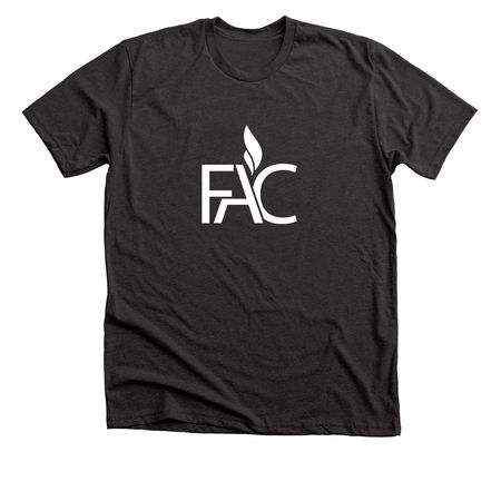 FAC White Front Logo, a Dark Grey Heather Premium Unisex Tee