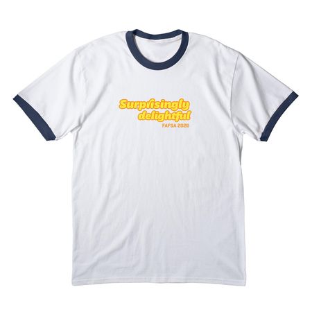 Surprisingly Delightful, a White/ Navy Cotton Ringer Tee