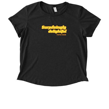 Surprisingly Delightful, a Space Black Allmade Eco Triblend Women?s Scoop Neck Tee
