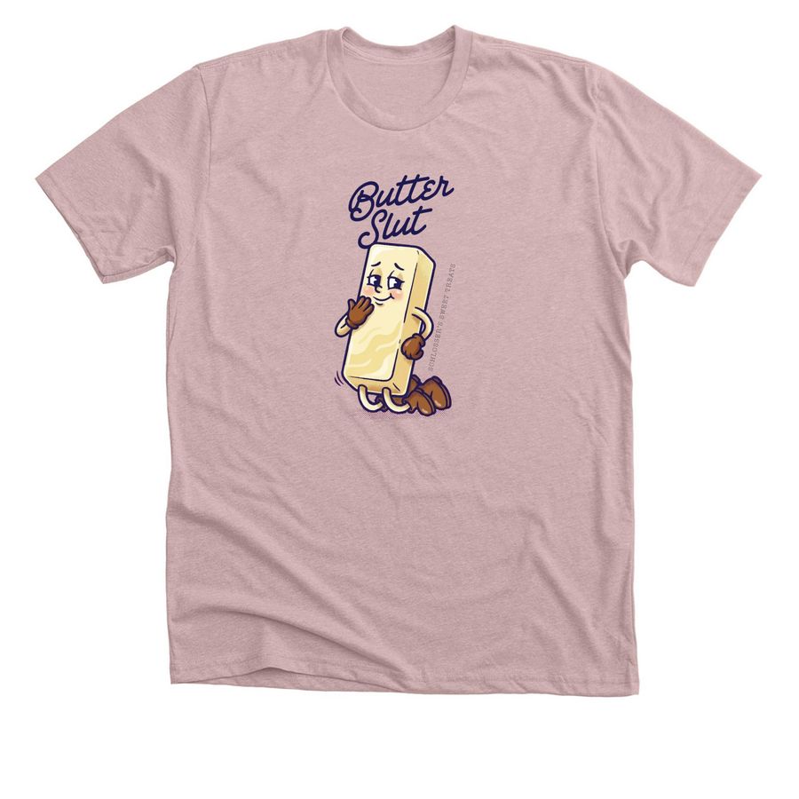 Butter Slut, a Heather Pink Gravel Premium Unisex Tee