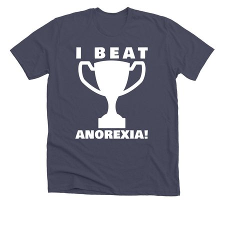 I BEAT ANOREXIA, a Heather Midnight Navy Premium Unisex Tee