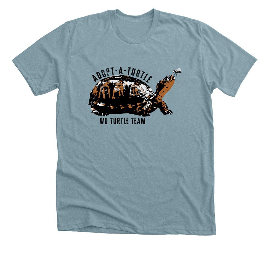 Adopt-A-Turtle, a Heather Blue Lagoon Premium Unisex Tee