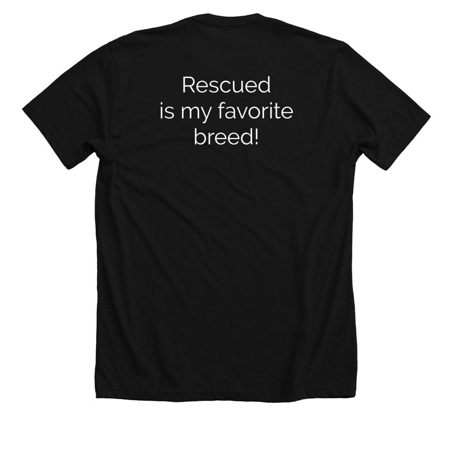 R.E.A.L. Rott Rescue Spring Merch, a Solid Black Blend Premium Unisex Tee (back-view)