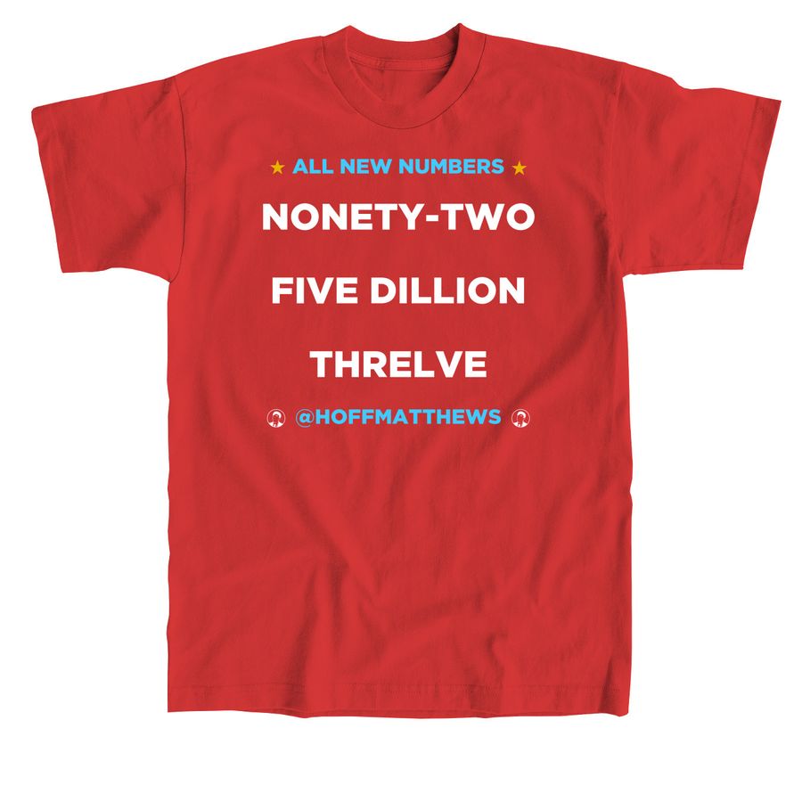 "All New Numbers" T-Shirt, a Red Union Made Unisex Tee