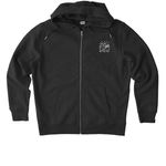 Tundra Cruiser, a Dark Heather Grey Stanley/Stella Unisex Cultivator 2.0 Zip Up Pullover Hoodie (back-view)