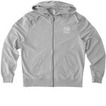 Tundra Cruiser, a Granite Grey Heather Allmade Organic French Terry Zip Up Hoodie (back-view)
