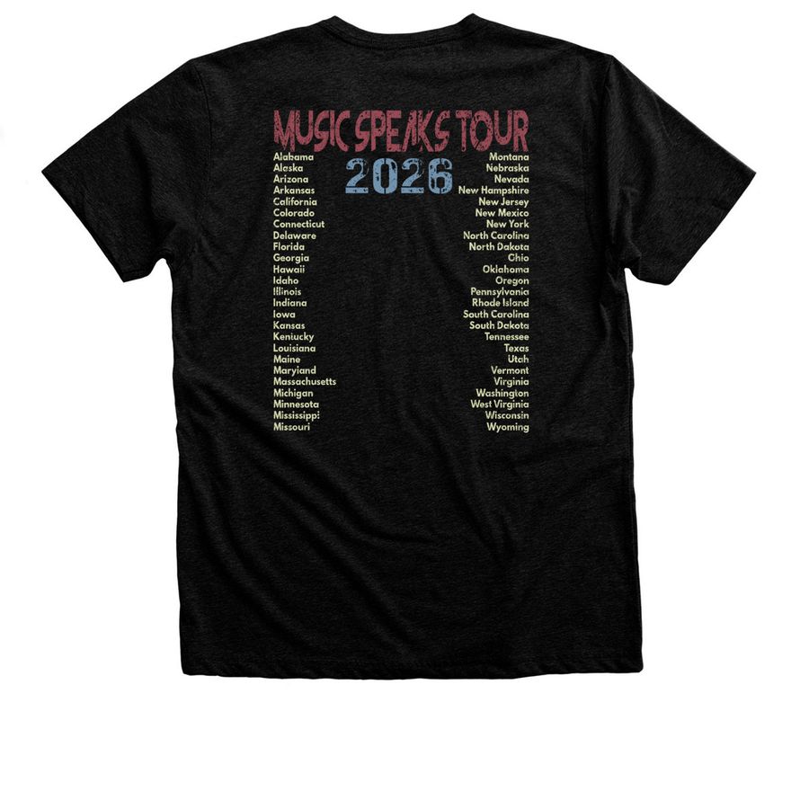 2026 G4V Tour Tee, a Black Heather Premium Unisex Tee (back-view)