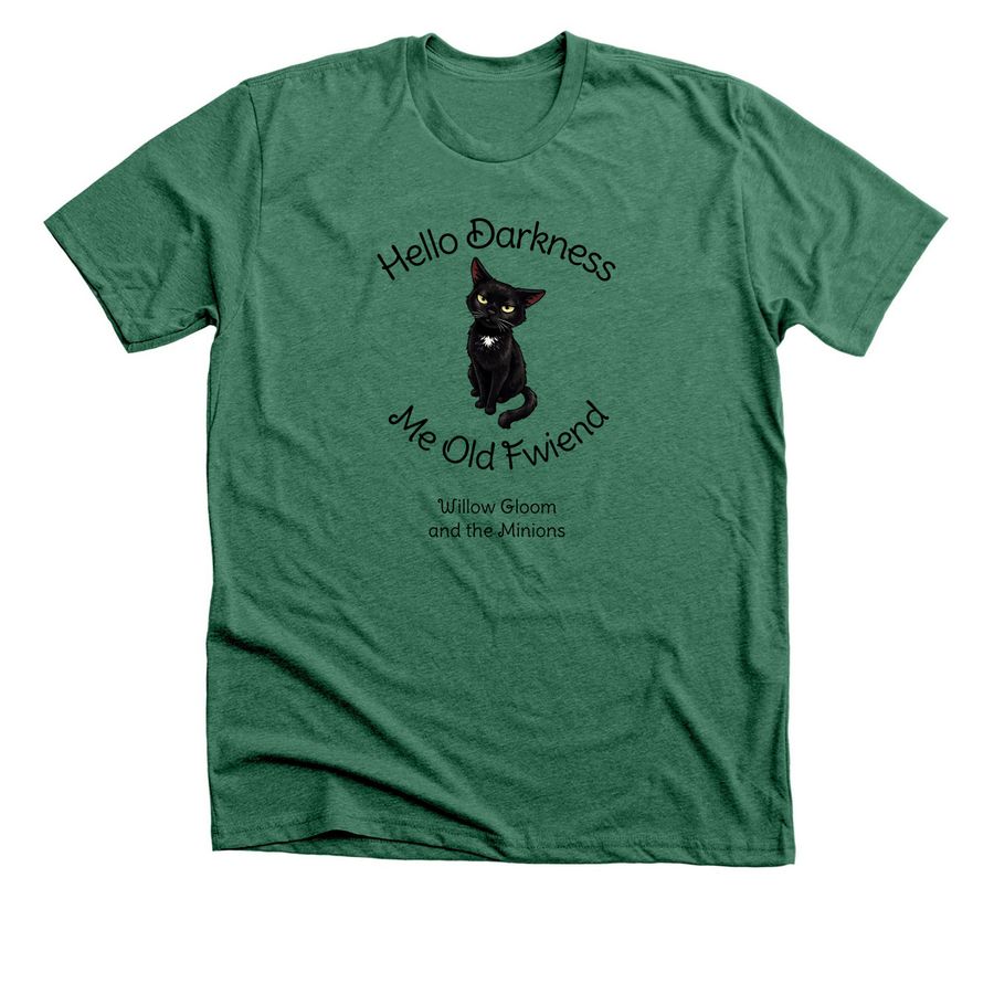The Darkness, a Heather Grass Green Premium Unisex Tee