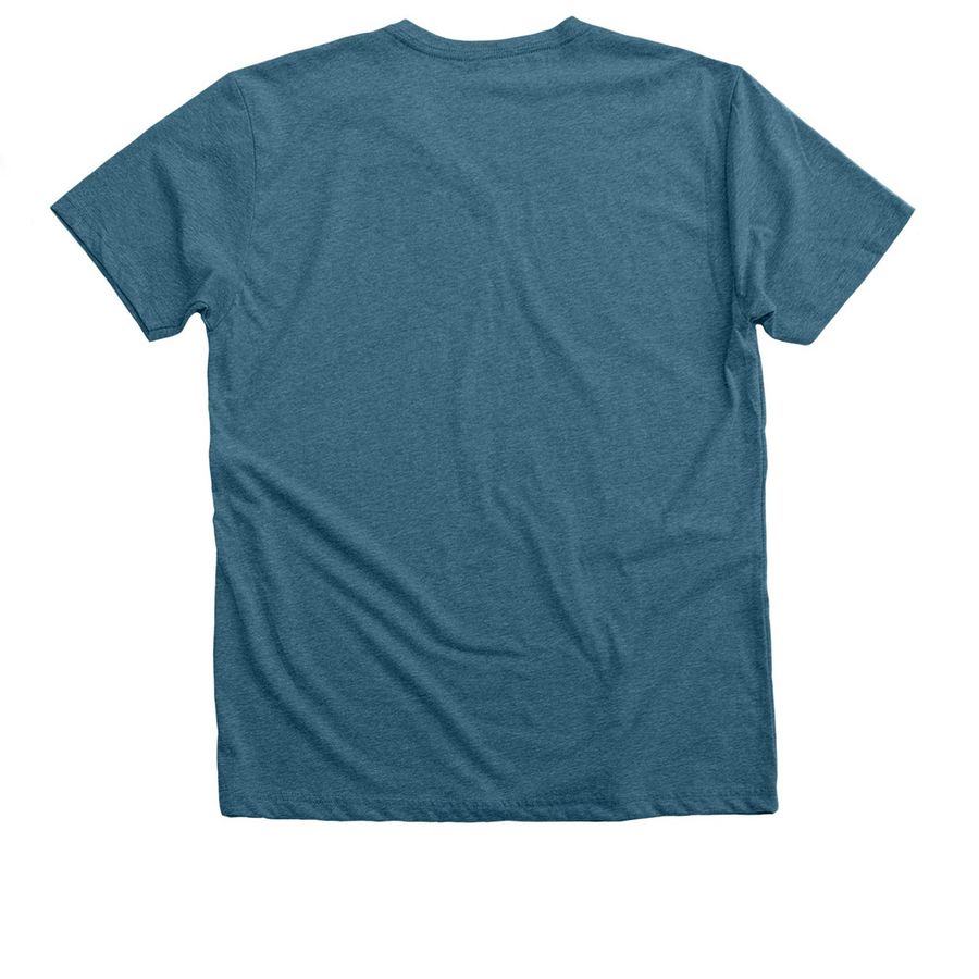 TGPR 25th Anniversary Ts #3: High Six!&nbsp;, a Heather Deep Teal Premium V-Neck Tee (back-view)