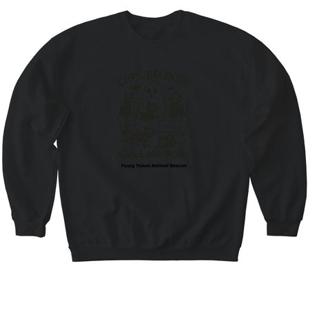 Halloween Fun - Cats, a Black Softstyle Crewneck Sweatshirt