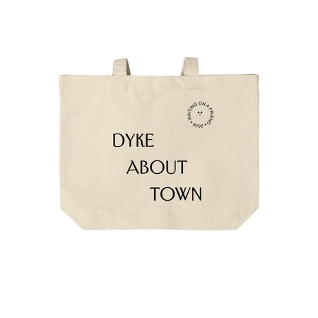 DYKE ABOUT TOWN, a Natural Cotton Canvas Tote Bag