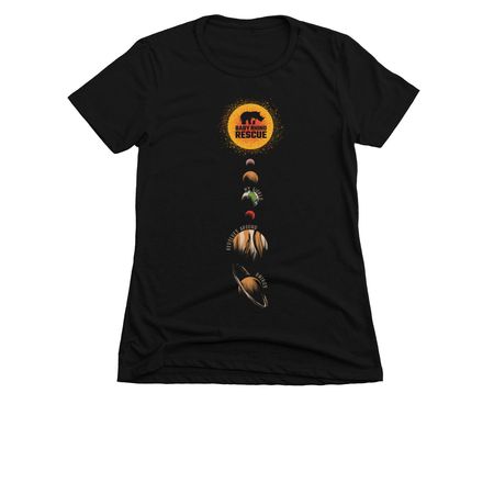 Cosmic Rhino, a Black Women's Slim Fit Tee