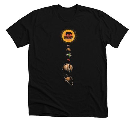 Cosmic Rhino, a Solid Black Blend Premium Unisex Tee