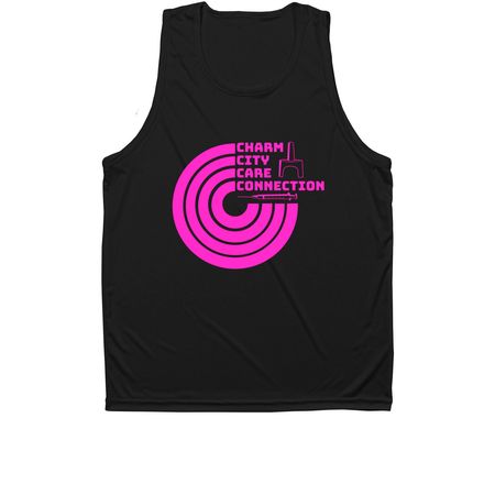 Pink Tank Top ? Black & White, a Black Unisex Performance Tank