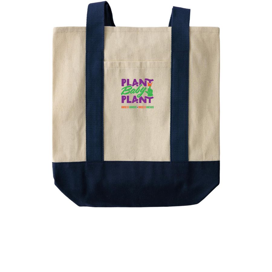 Rowdy Tote, a Natural/Navy Two-Tone Grocery Tote Bag