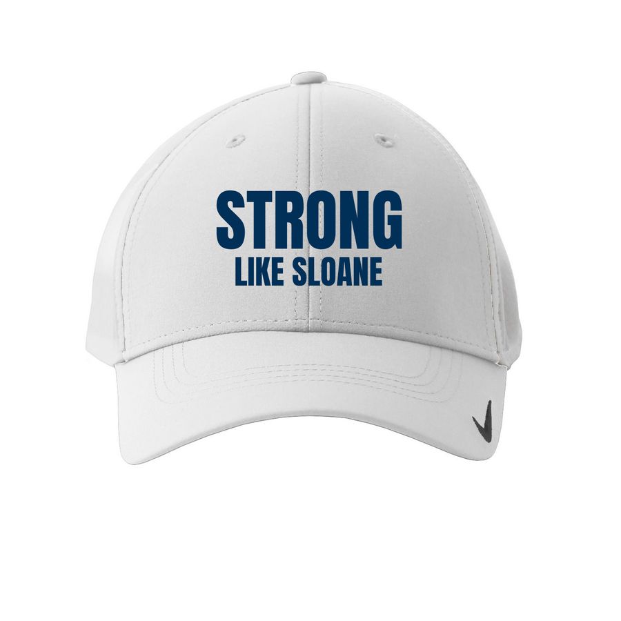 Strong like Sloane, a White Printed Nike Dri-FIT Legacy Performance Cap