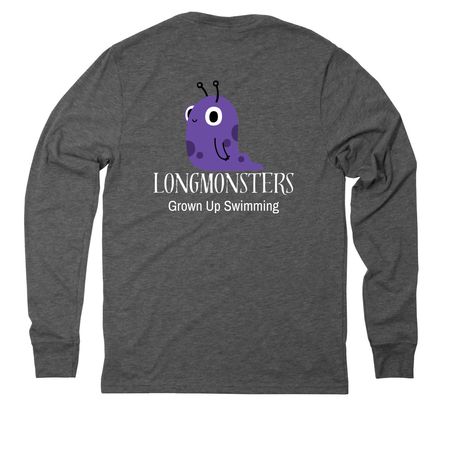 GUS - Longmonsters Text - Light, a Aluminum Grey Allmade Eco Triblend Long Sleeve Tee (back-view)