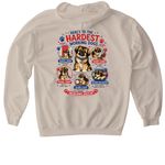 Tibbies Celebrate Labor Day, a Sand Gildan Softstyle Pullover Hoodie (back-view)
