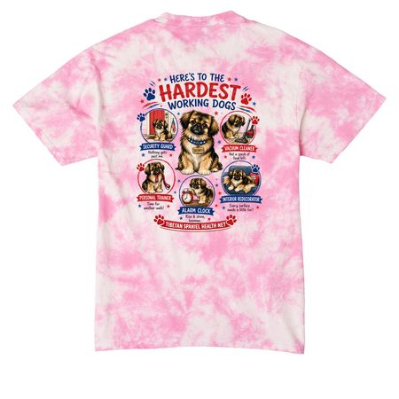 Tibbies Celebrate Labor Day, a Bright Pink Crystal Tie Dye Tee