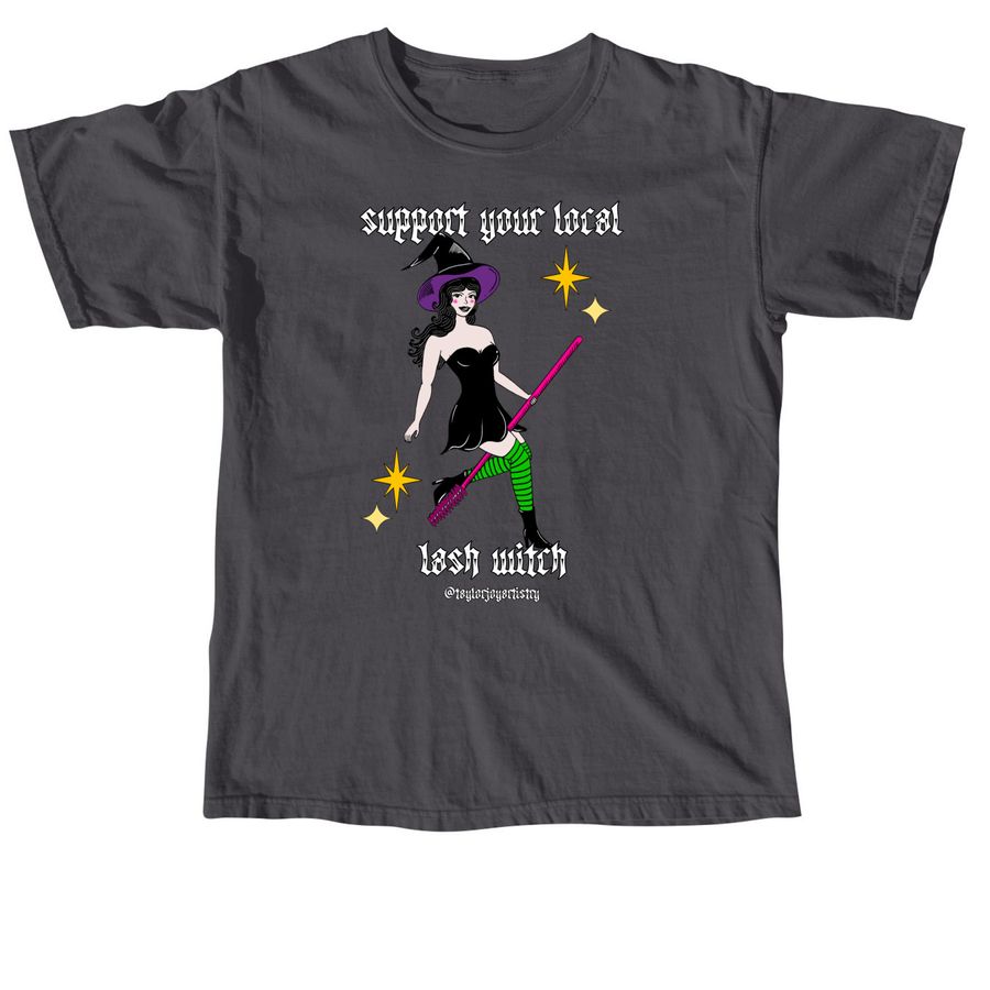 SPOOKY MERCH- WITCH, a Graphite Comfort Colors Unisex Tee