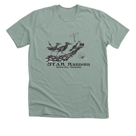 Roadrunner Alley, a Heather Sage Premium Unisex Tee