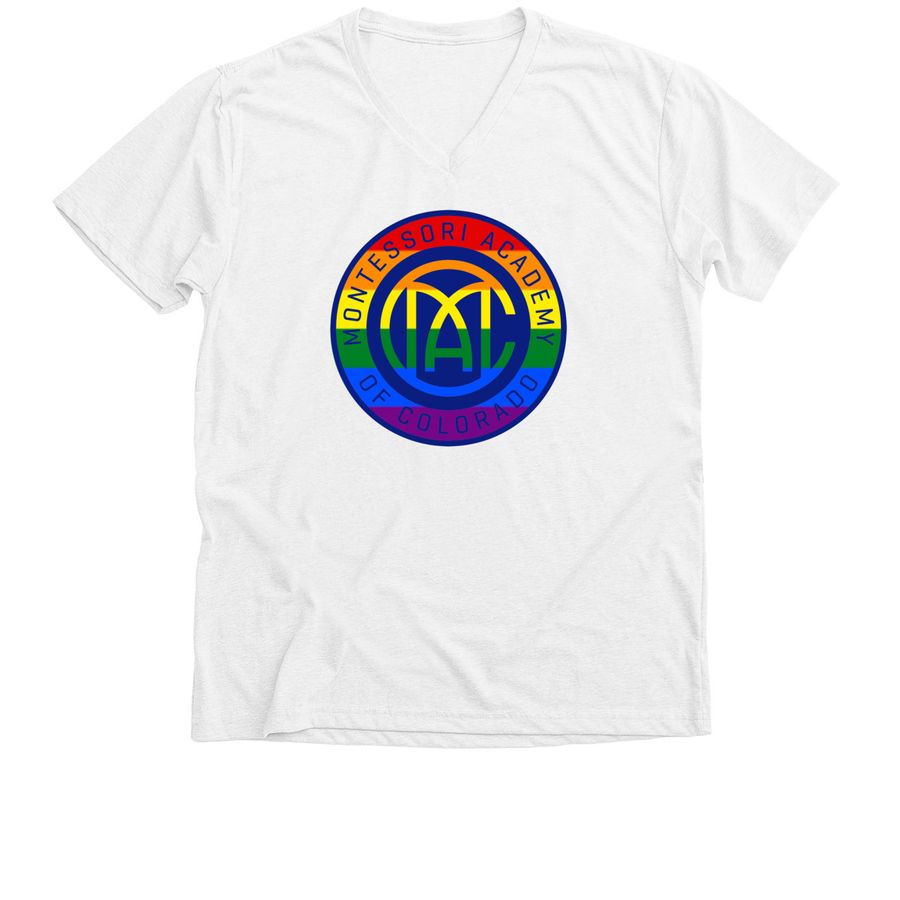 MAC Pride shirts, a Solid White Blend Premium V-Neck Tee