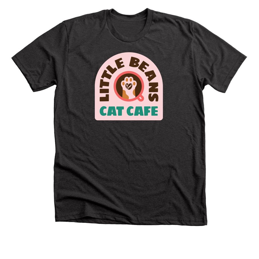 Little Bean's Cat Cafe Official Shirt, a Dark Grey Heather Premium Unisex Tee