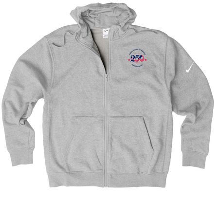 America's 250th Anniversary Performance, a Dark Grey Heather Nike Club Fleece Zip Up Hoodie