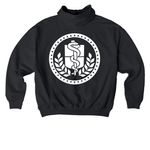 Apparel with a white front and back logo!, a Black Stanley/Stella Cooper Dry Pullover Hoodie (back-view)