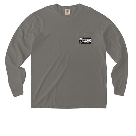 Good Things Happen Under the Covers Shirts, a Grey Comfort Colors Long Sleeve Pocket Tee