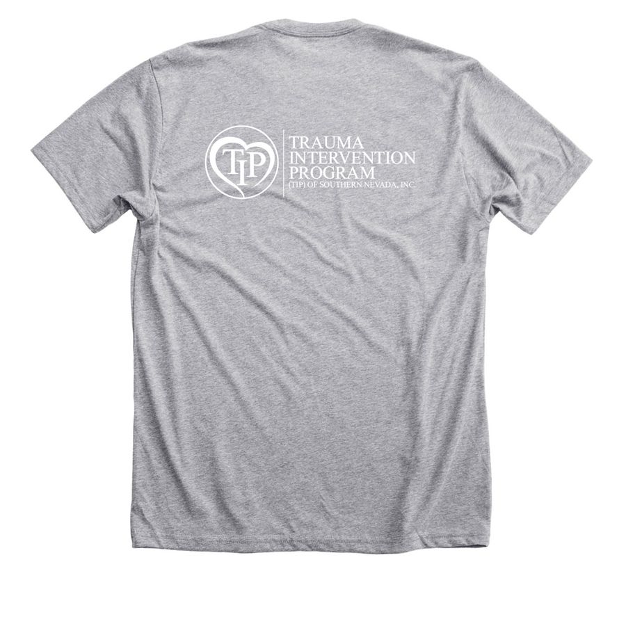 TIP- A Work of HEART, a Athletic Heather Premium Unisex Tee (back-view)