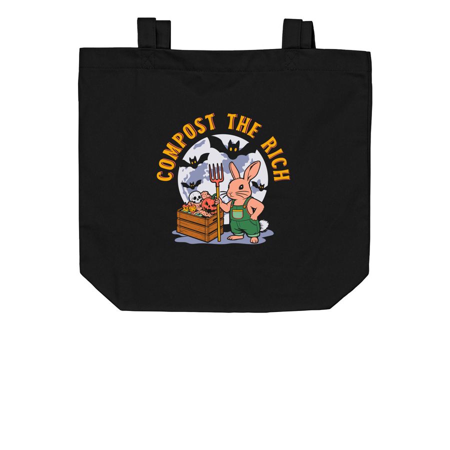 Compost the Rich (totes), a Black Organic Cotton Tote Bag