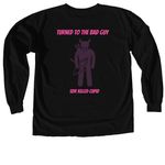 Soul Sharp, a Black Comfort Colors Long Sleeve Tee (back-view)