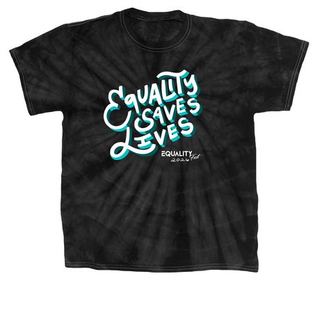 2026 Equality Fest Merch, a Black Classic Tie Dye Tee