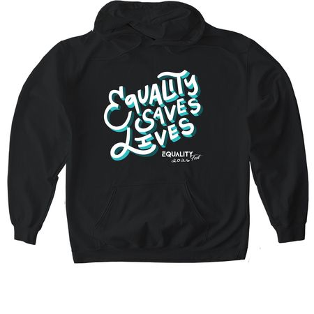 2026 Equality Fest Merch, a Black Gildan Softstyle Pullover Hoodie