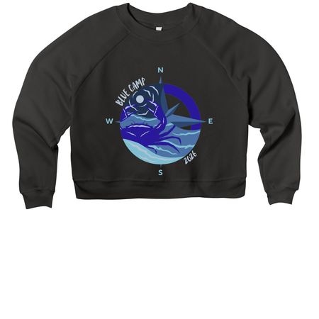 Blue Camp Limited Drop #1, a Black Women's Premium Cropped Raglan Sweatshirt